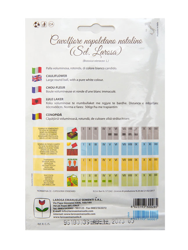 Cauliflower 'Seeds Fruits and Vegetables