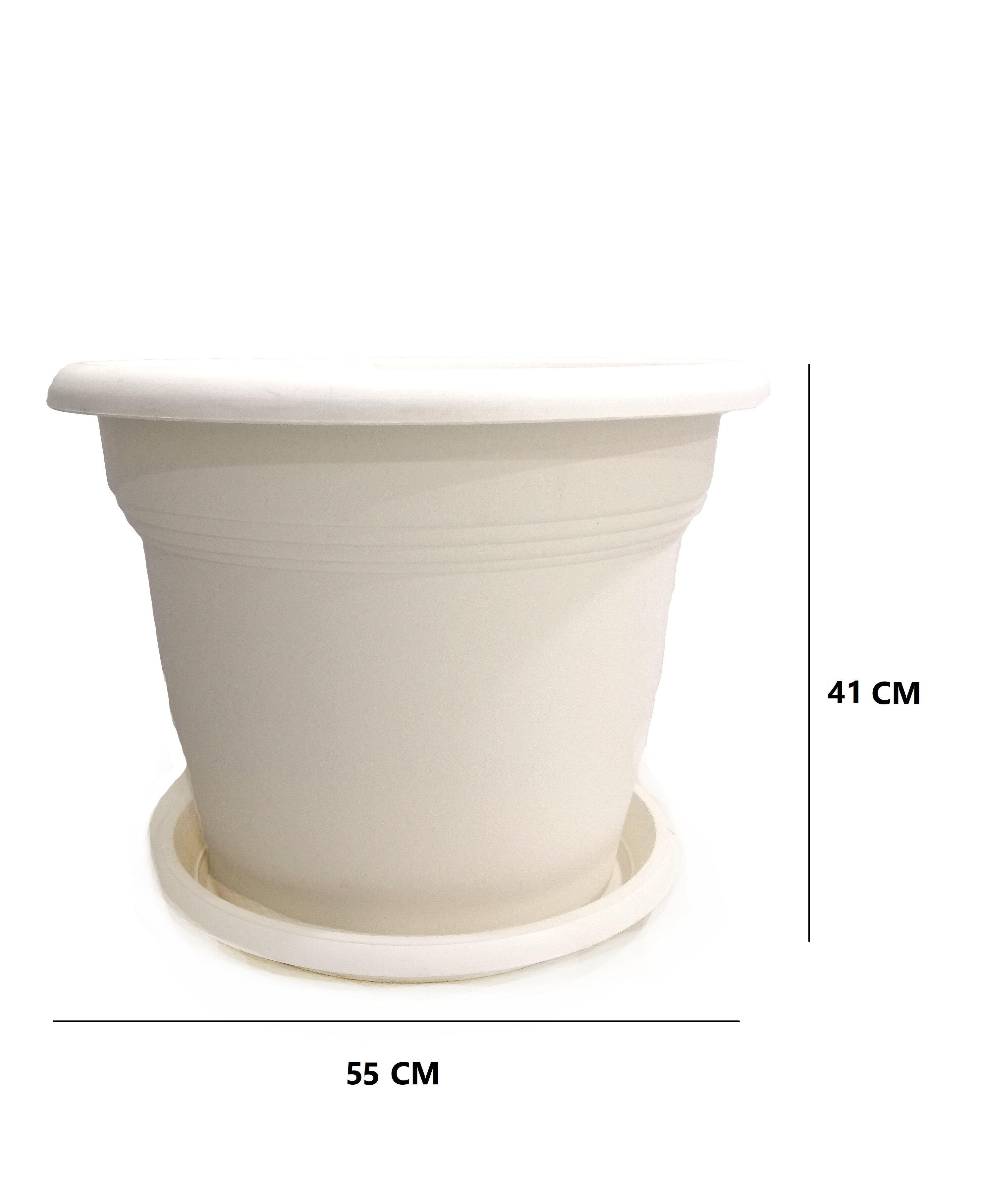 حوض دائري ابيض 'أحواض ومزهريات أواني بلاستيكية