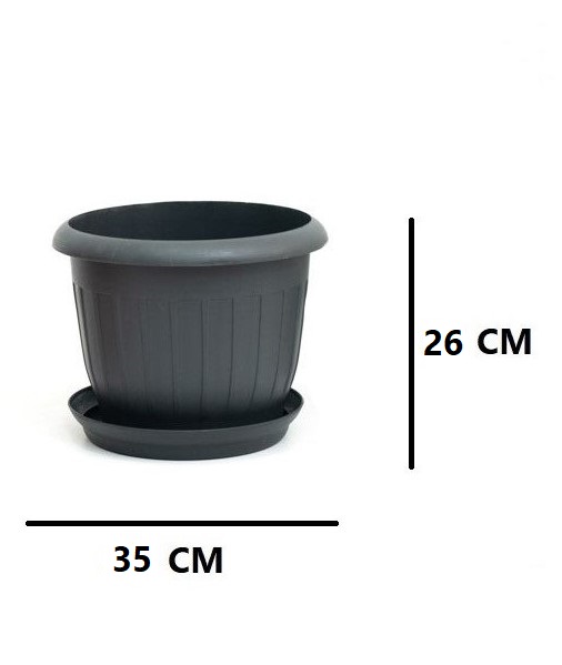 PLASTIC POT STP BLK 35 'Pots & Vases Plastic Pots