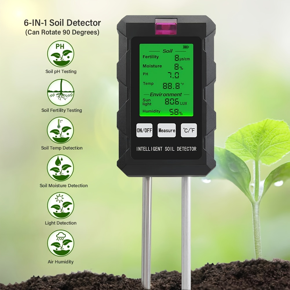6-in-1 Digital Soil Analyzer 'Measuring Instruments Meters and Pen