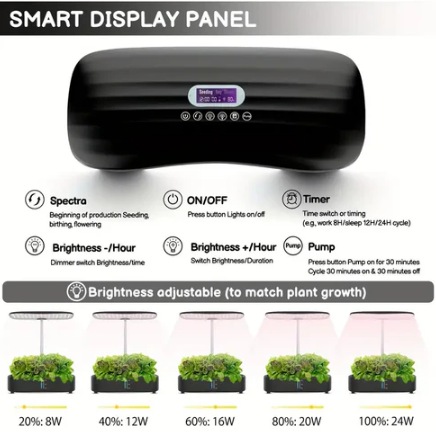 Hydroponic Indoor Growing System | 12-Pod Herb Garden Kit With LED Grow Light & Water Pump Online