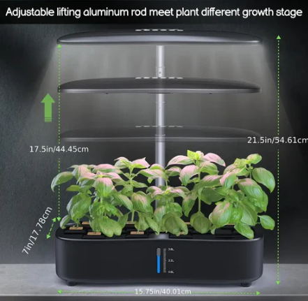 Hydroponic Indoor Growing System | 12-Pod Herb Garden Kit With LED Grow Light & Water Pump Shopping