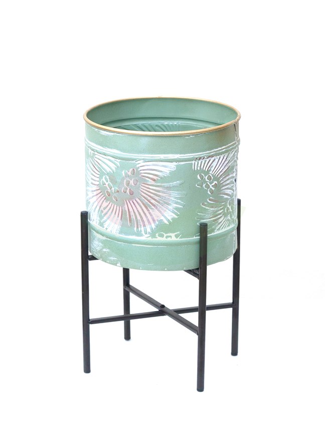 Metal Green Pot Pots & Vases
