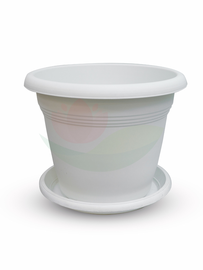 50 Cm White Plastic Design Pot 'Pots & Vases'