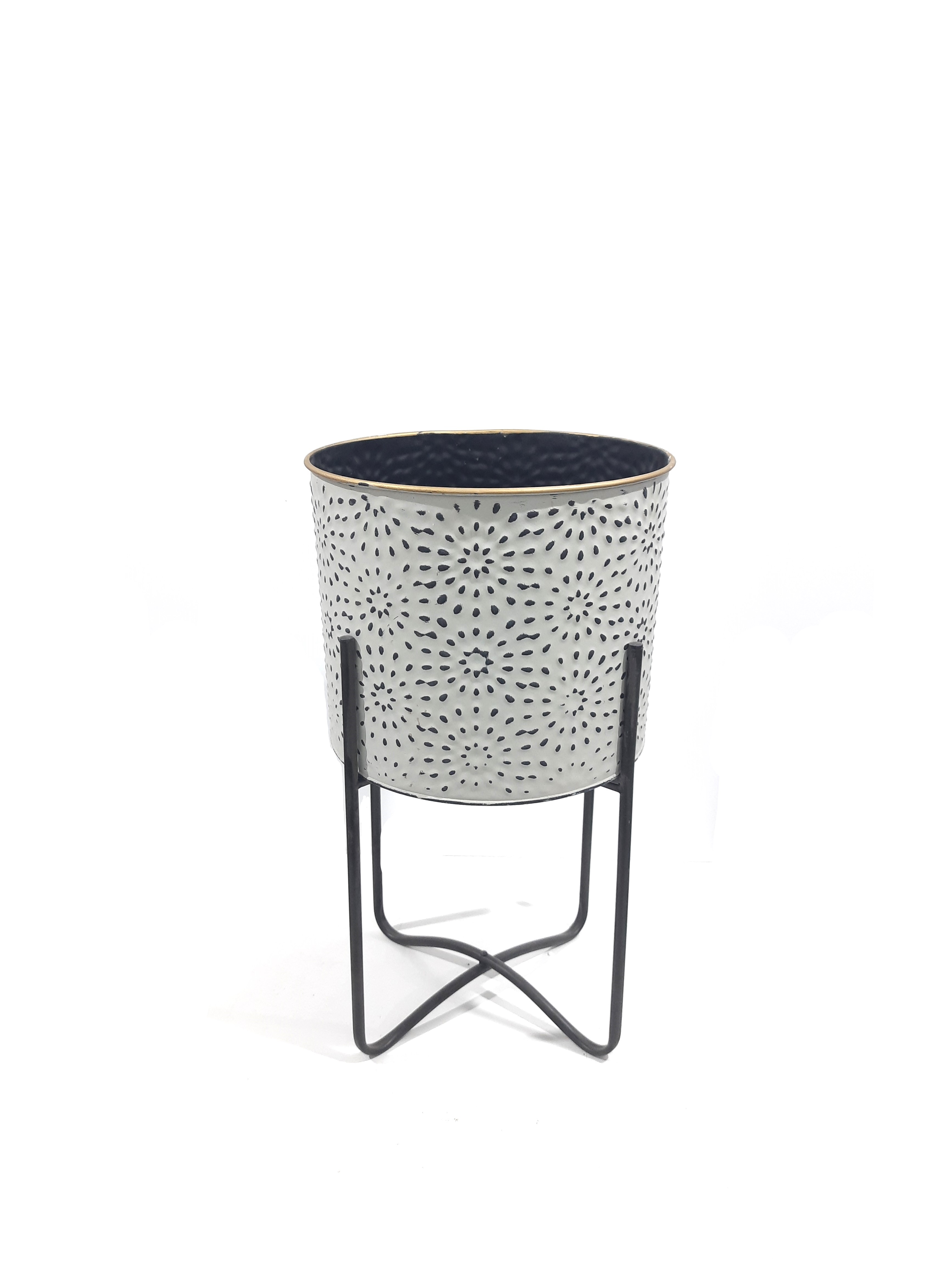 Metal ROUND POT GRAY Pots & Vases