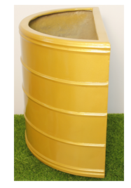 FIBER HALF ROUND GOLD 60*35*40 'Pots & Vases'