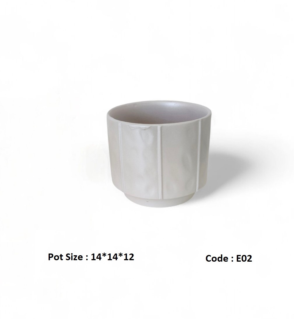 Ceramic Pot-E02-1-white Pots & Vases